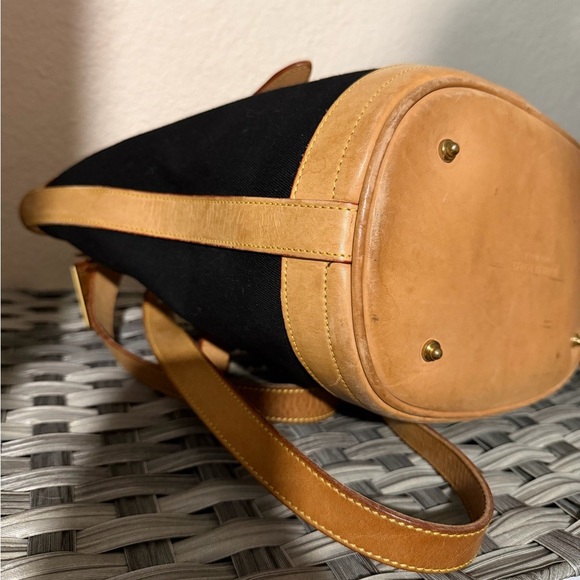 Dooney & Bourke Vintage Black Canvas & Natural Vacchetta Leather Tote - Picture 8 of 16